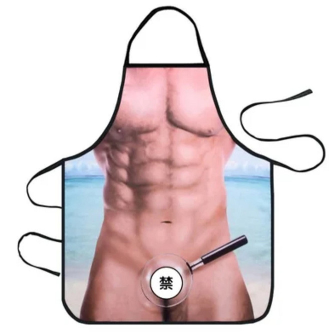 Фартух з приколами чоловік з лупою 75 на 55 см різнобарвний Київ - фото 1