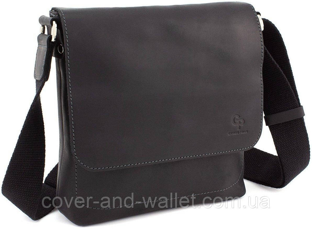 Шкіряна чоловіча сумка месенджер на магнітах ручної роботи Grande Pelle 754110 Київ - фото 6