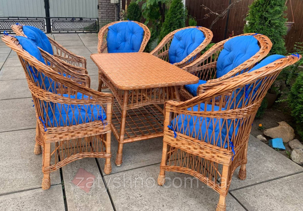 Большой набор плетеной мебели с накидками Киев - изображение 4