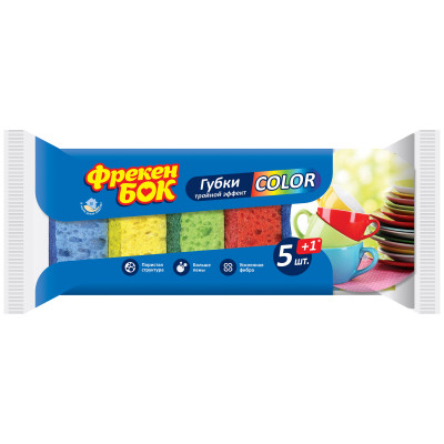 Губки кухонні Фрекен БОК Color 6 шт. (4823071630824) Вінниця - фото 1