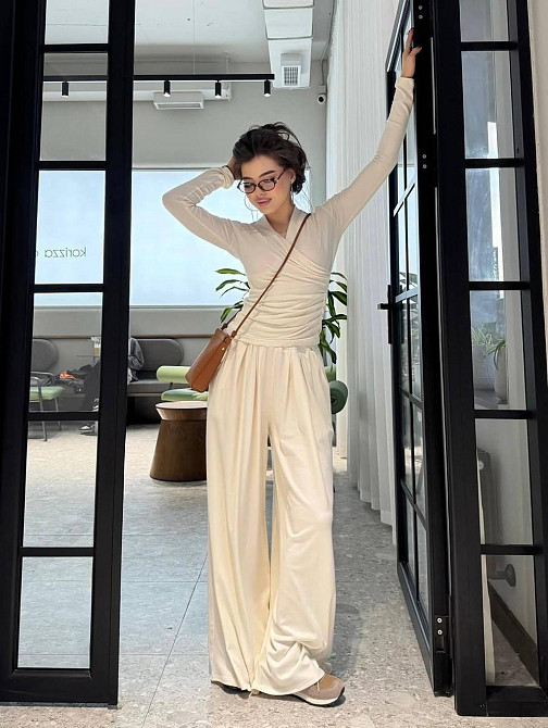 Женский стильный повседневный комплект двойка ангора Молочный, 46/48 Одесса - изображение 3