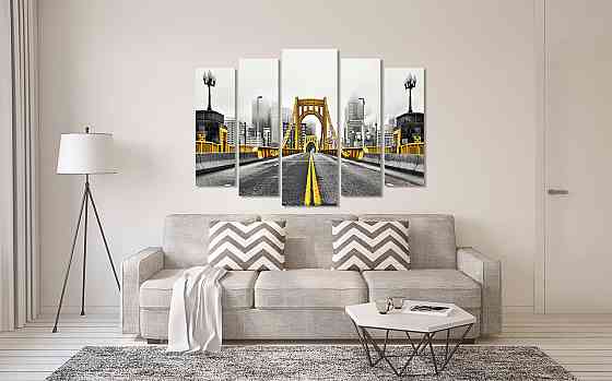 Модульна картина у вітальню/спальню Золотий міст   LM017_5 99х140 см Київ