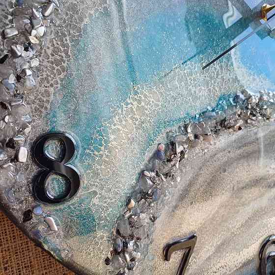 Годинник настінний 50 см з епоксидної смоли ручної роботи Дніпро