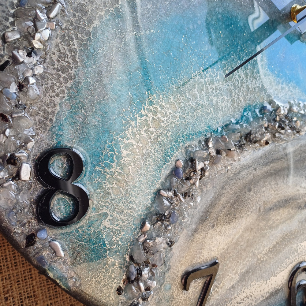 Годинник настінний 50 см з епоксидної смоли ручної роботи Дніпро - фото 3