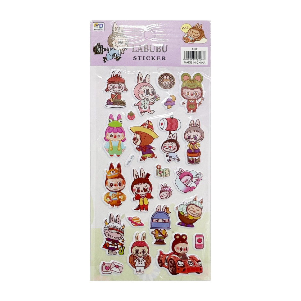 Дитячий набір наліпок "Лабубу" YG0328(Violet2) мікс, 10х22 см Вінниця - фото 1