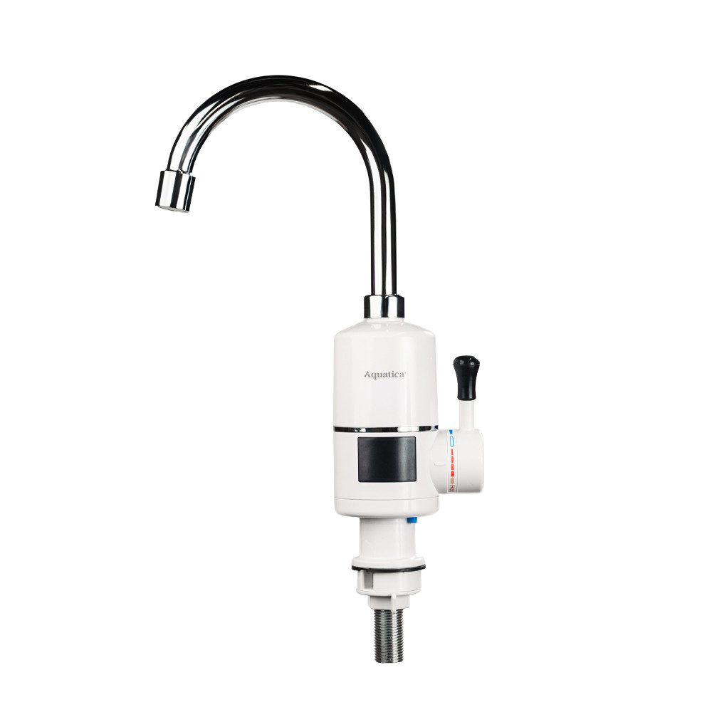 AQUATICA Кран-водонагреватель проточный s96 3.3кВт для кухни излив ухо на гайке с дисплеем и те Коломия - фото 1