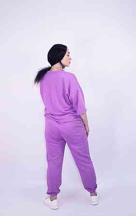 Костюм женский летний (футболка+штаны) трикотажный Сиреневый XS-S Харьков