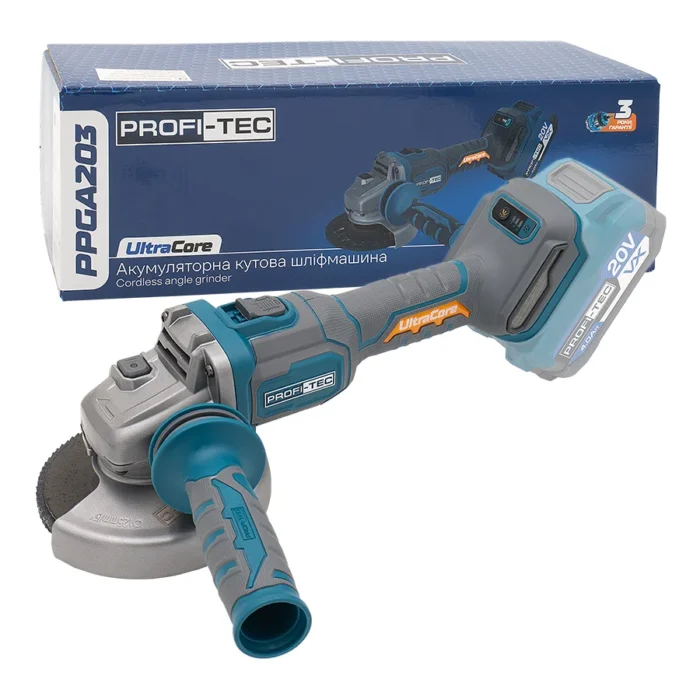 Мощная аккумуляторная угловая шлифмашина PROFI-TEC PPGA203 UltraCore : без АКБ, диск 125 мм (007180) Киев - изображение 1