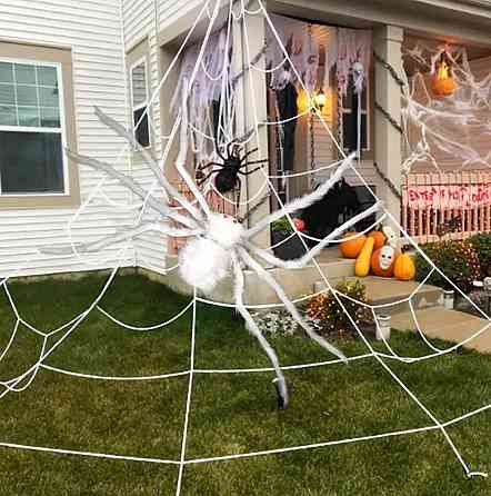 Паук на Хэллоуин декоративный 150 см белый Киев