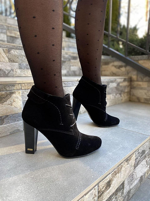 Жіночі черевики YDG модель 603 чорні натуральна замша каблук 9 см розмір 37р. (1045) Коломия - фото 8