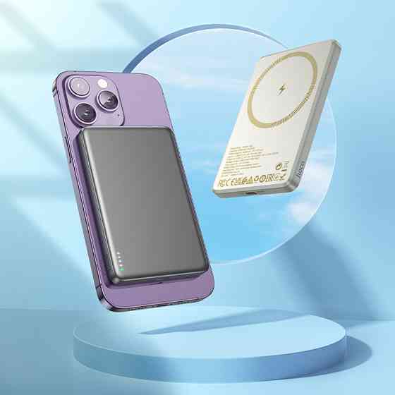 Зовнішній акумулятор HOCO Q26 Joy PD20W magnetic fast charging power bank(5000mAh) metal gray Київ