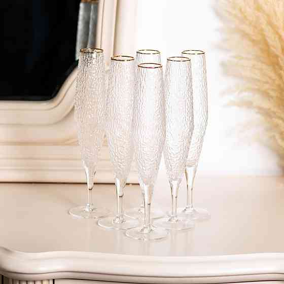 Келихи для шампанського 250 мл, висока ніжка, набір із 6 штук HP-16-4 Київ