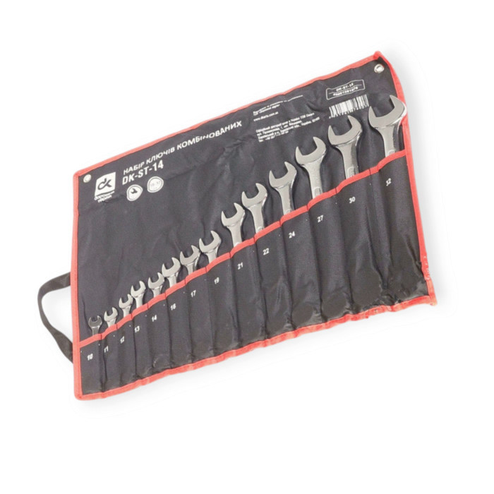 Набір ключів ріжково-накидних 10-32 мм 14 шт (ткан. чохол) CrV Мукачево - фото 1
