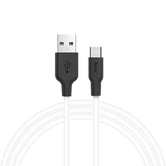 Кабель HOCO X21 USB - Type-C, 1м, силикон, черно-белый Киев