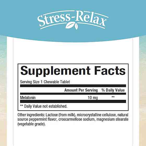 Мелатонин Natural Factors Stress-Relax, Melatonin, 10 mg, 60 Chewable Tablets Луцк