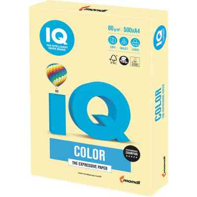 Папір Mondi IQ color А4 pastel, 80g 500sheets, Yellow (YE23/A4/80/IQ) Вінниця