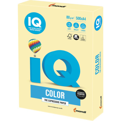 Папір Mondi IQ color А4 pastel, 80g 500sheets, Yellow (YE23/A4/80/IQ) Вінниця - фото 1