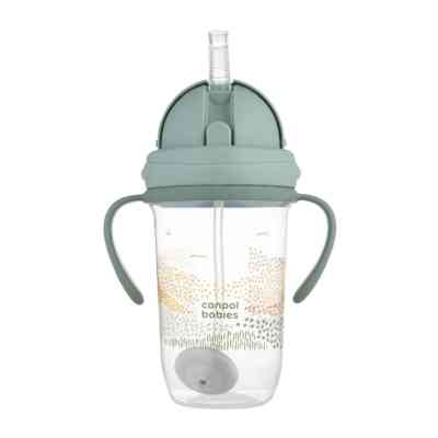 Поїльник-непроливайка Canpol babies MOUNTAINS з трубочкою і обтяжувачем, 270 мл, зелена (56/620_gre) Вінниця