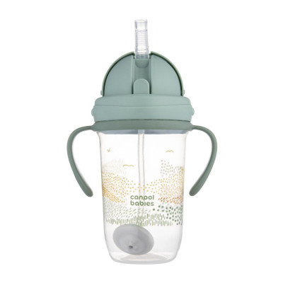 Поїльник-непроливайка Canpol babies MOUNTAINS з трубочкою і обтяжувачем, 270 мл, зелена (56/620_gre) Вінниця - фото 1
