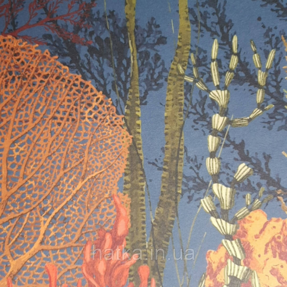 Обои виниловые  Lutece Bensimon панно 260х350 см панно море водный мир аквариум кораллы водоросли на синем Киев - изображение 4