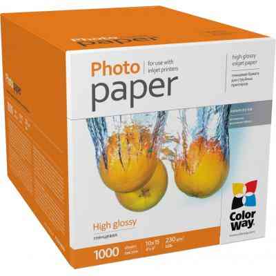 Фотобумага ColorWay 10x15 230г glossy, 1000с (PG23010004R) Винница