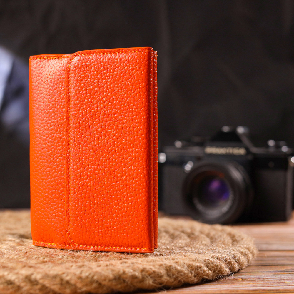 Молодежный кошелек из натуральной кожи флотар CANPELLINI 21594 Оранжевый Киев - изображение 9