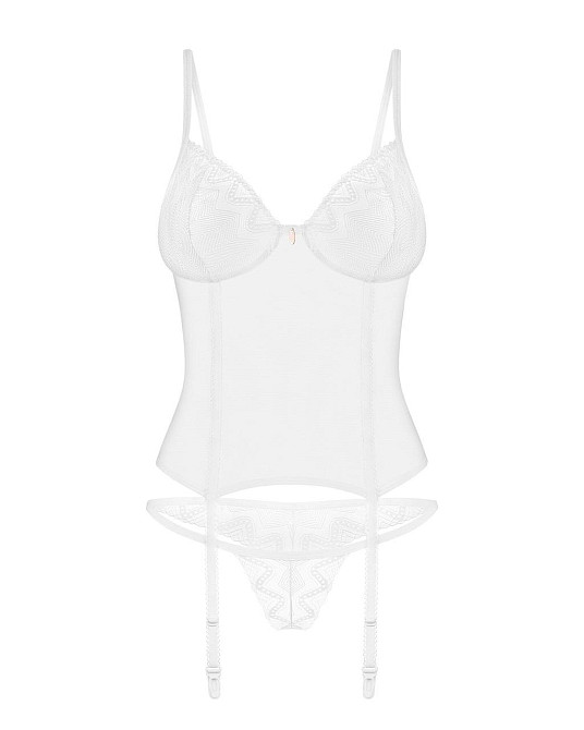 Корсет Obsessive Alissium corset & thong, M/L, гибкие косточки, открытая спина, стринги в комплекте Sex Aura Киев - изображение 6