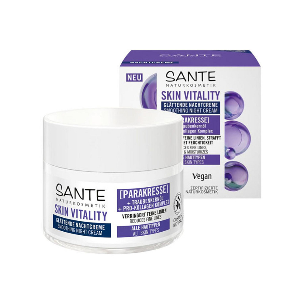 БИО-Крем для лица против морщин Skin vitality ночной разглаживающий SANTE 50 мл Киев - изображение 1