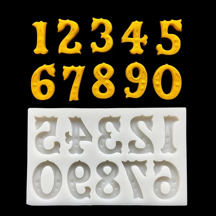 Молд силіконовий Цифри 100 на 55 мм рожевий Київ - фото 4