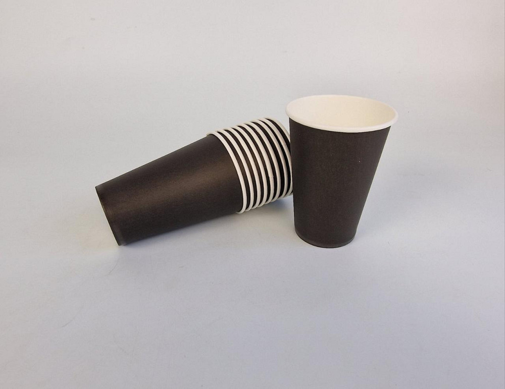 Склянки паперові одноразові 340 мл "ЧорНО/БІЛИЙ" (50 шт.) Харків - фото 1