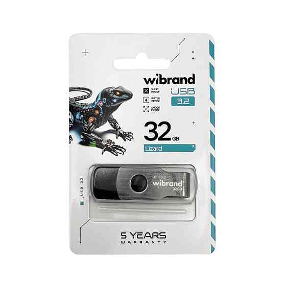 Флеш-накопичувач Wibrand USB 3.2 Gen1 Lizard 32GB Black Одеса