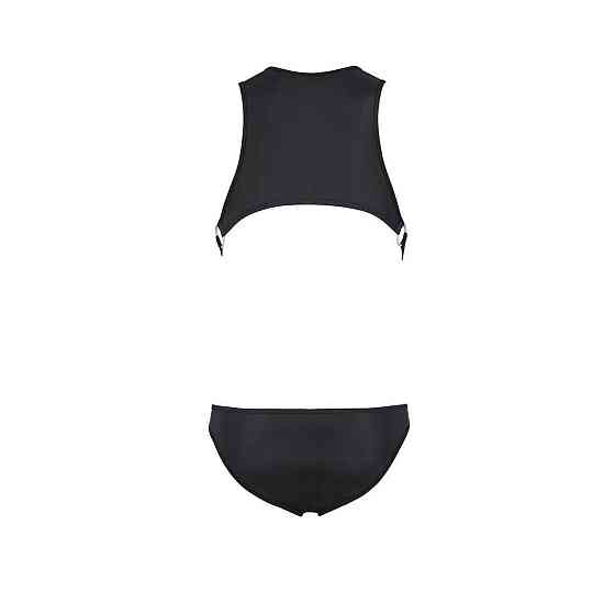 Чоловіче шкіряне боді Passion 056 ADAM L/XL Black, заклепки Sex Aura Київ