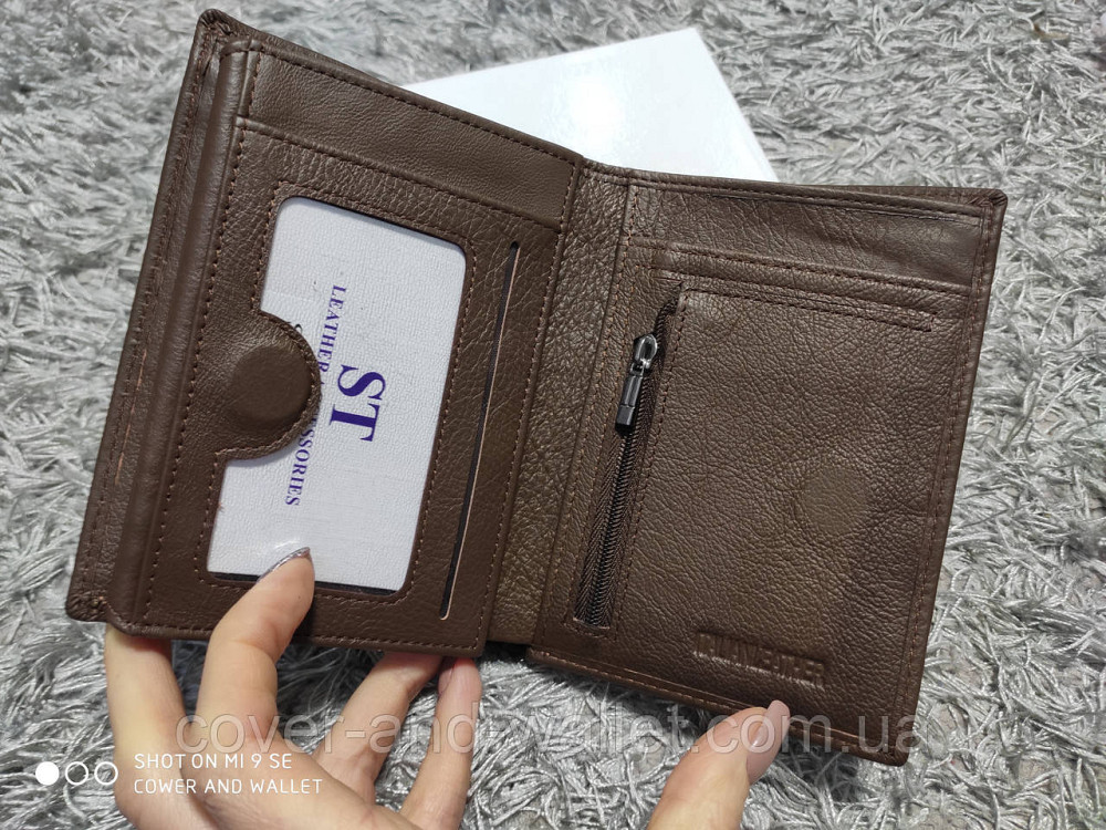 Шкіряний чоловічий вертикальний гаманець на магнітах ST 2 Київ - фото 2