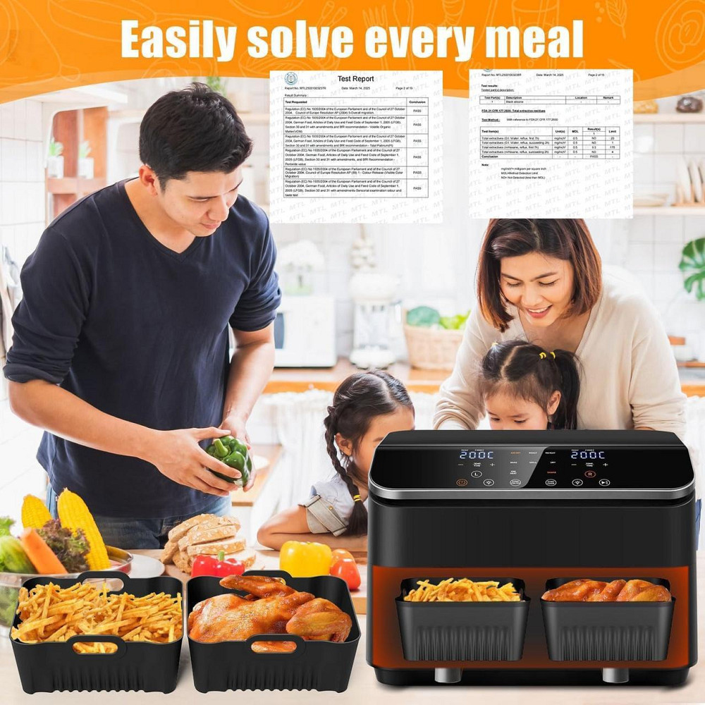 Аксесуари для аерофритюрниці Cosori CAF-R901-AEU Чорний 8.5L силіконова форма, решітка, шпажки, рукавички, пергамент, набор Київ - фото 8