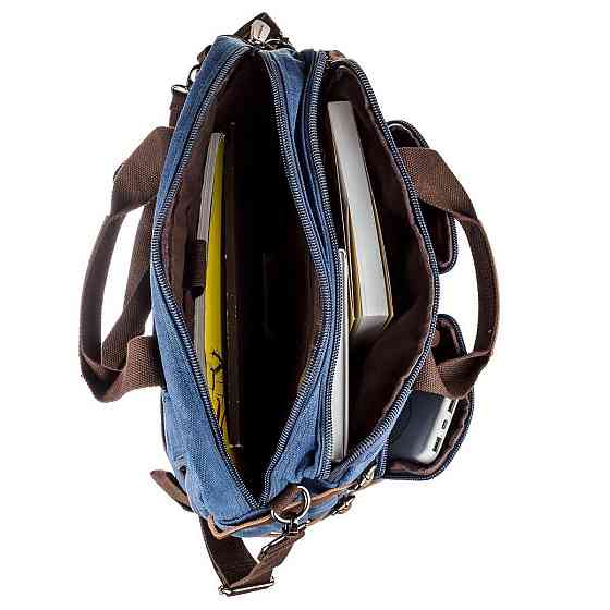 Сумка-трансоформер текстильна Синя (Vintage) Київ