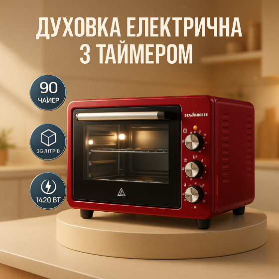 Мультипечь для готовки Sea Breeze SB-0703 38 л 1420 Вт, Электродуховки настольные MB-28 Львов