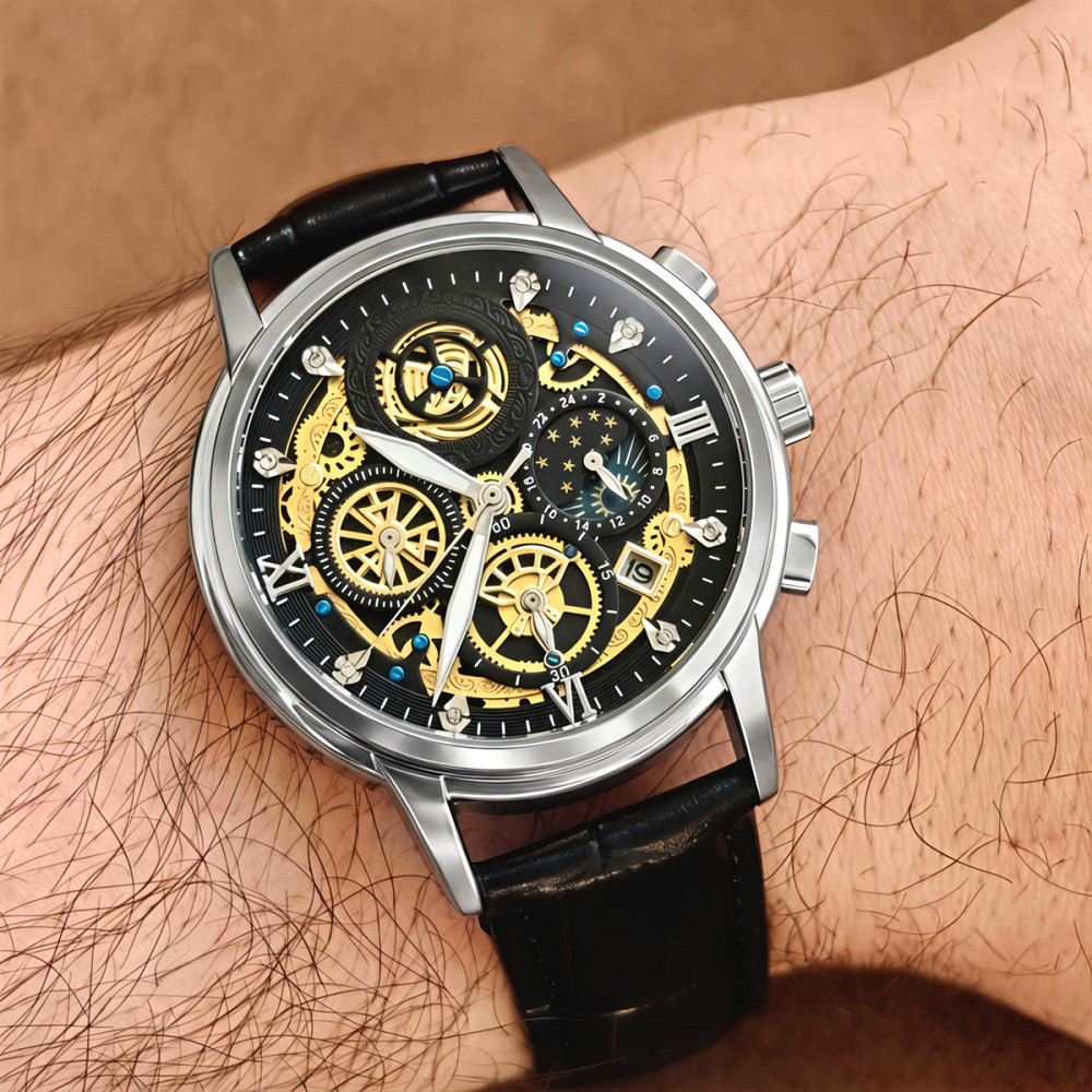 Часы мужские наручные WishDoIt Baks Premium Leather (2 ремешка) Киев - изображение 8