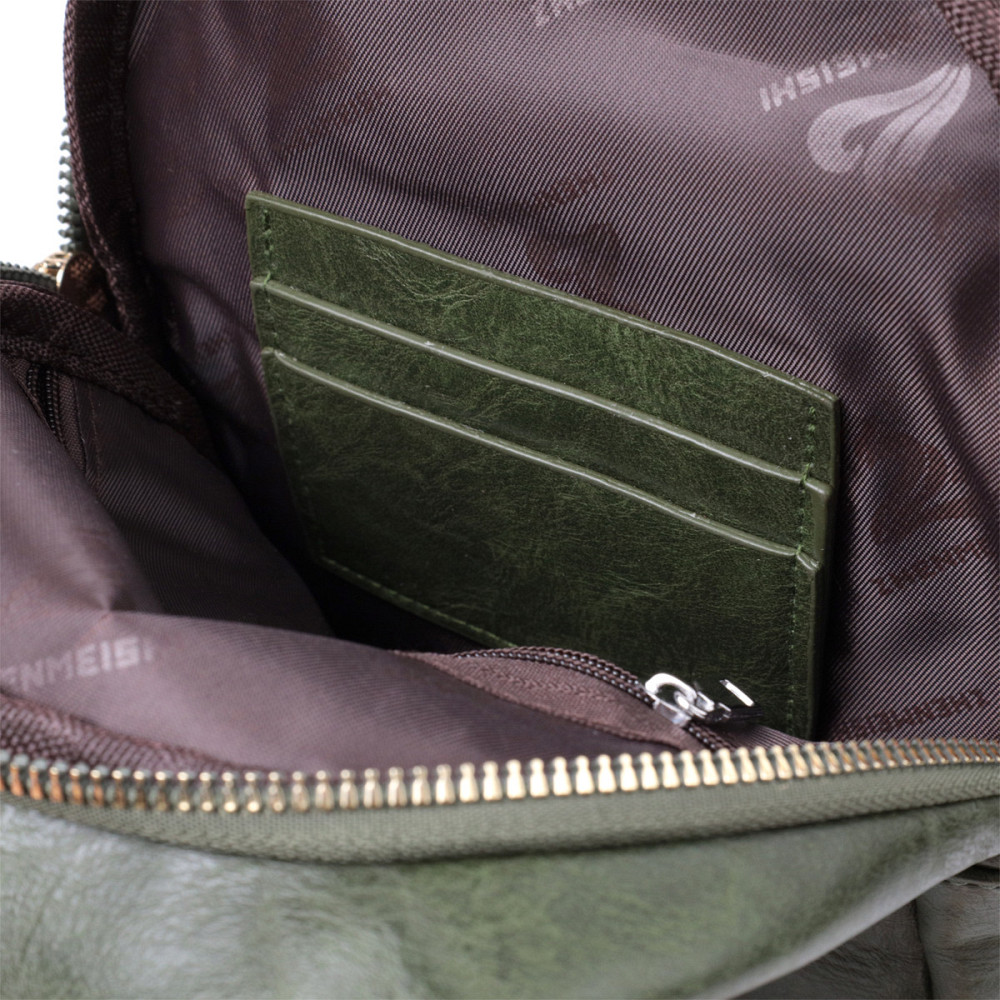 Сумка компактного размера с одной лямкой через плечо из гладкой экокожи Vintage 22771 Зеленый Киев - изображение 9