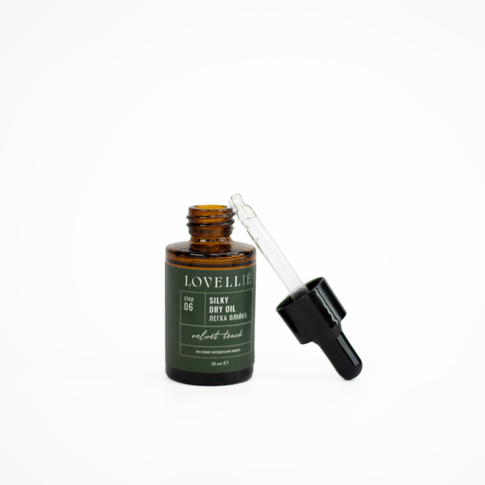Легка фінішна олійка Оксамитовий дотик Silky Dry Oil Velvet Touch LOVELLIE 30 мл Київ - фото 3