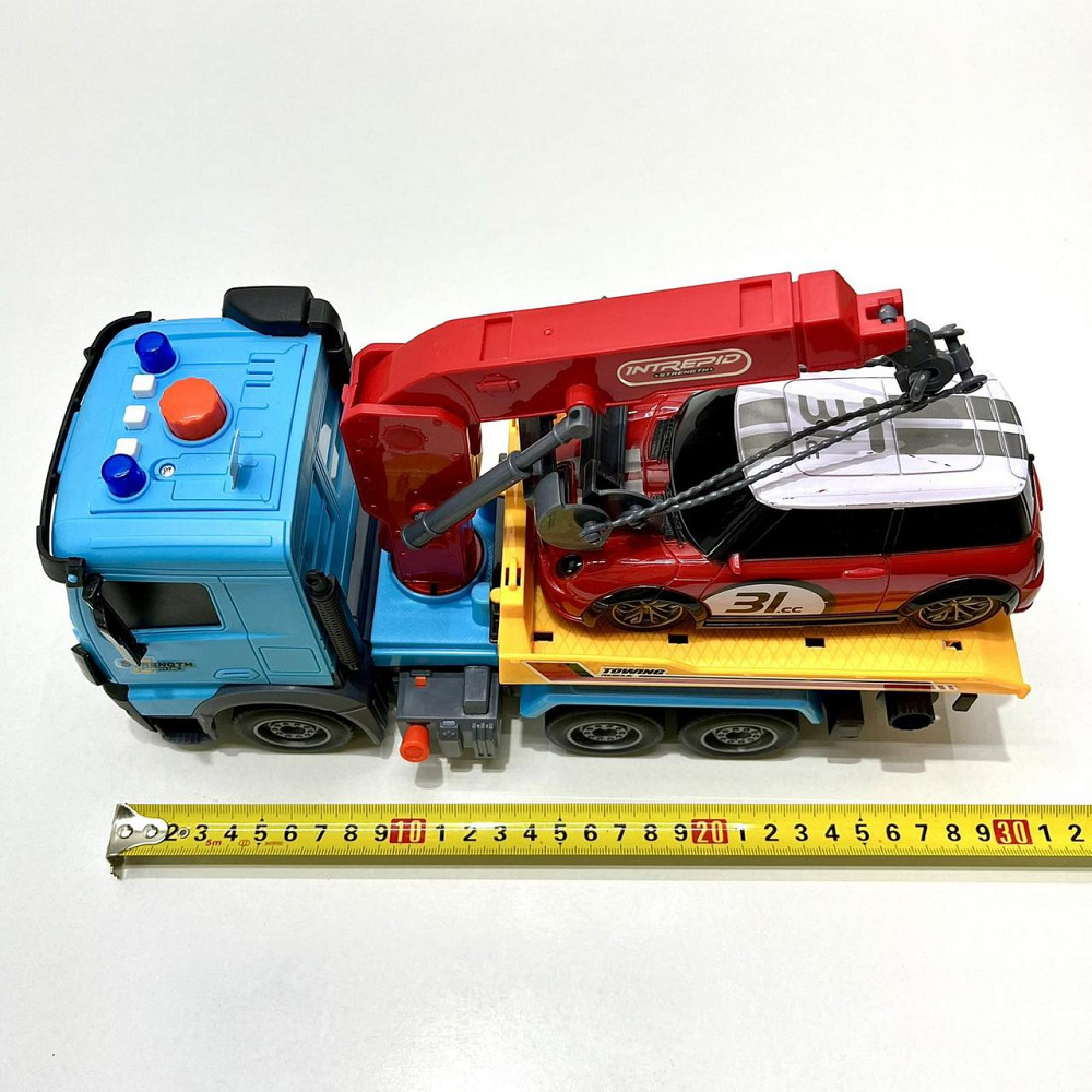 Евакуатор машинка світло звук інерційний механізм рухомий кран Блакитний (687-56C) Чернігів - фото 3