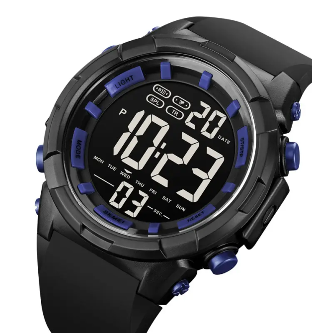 Чоловічий наручний годинник Skmei 1845 (Чорний з синім) Вінниця - фото 3