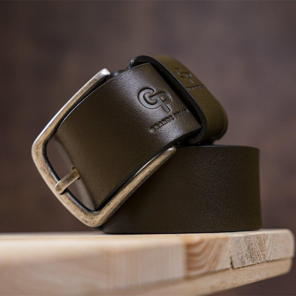 Ремень мужской под джинсы GRANDE PELLE 11255 Шоколадный Киев - изображение 5