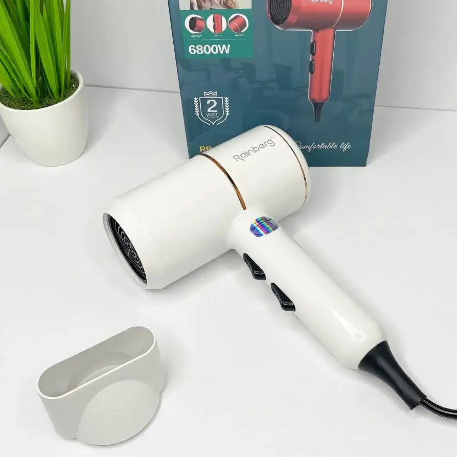 Женский мощный фен для укладки волос Rainberg, Фен с регулятором мощности и температуры QL-77 Львов - изображение 1