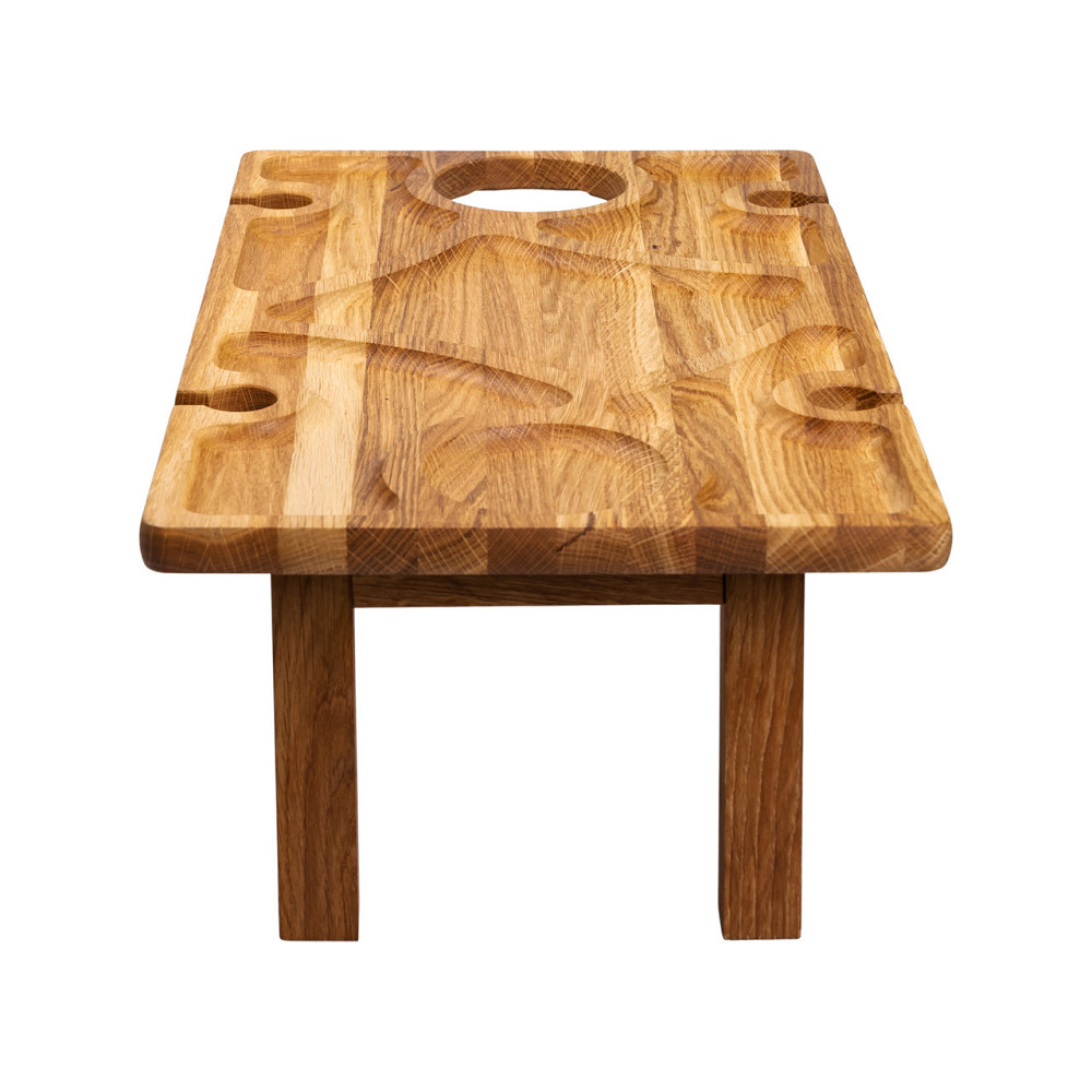 Винний столик-менажниця з дерева 50×30 см прямокутний на ніжках дуб BWS500180 Київ - фото 2