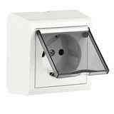 Розетка накладна 1-на з кришкою біла Харків