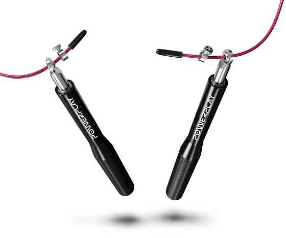 Скакалка швидкісна на підшипниках алюмінієва PowerPlay 4207 Elite Jump Rope Чорна (3m.) Каменское