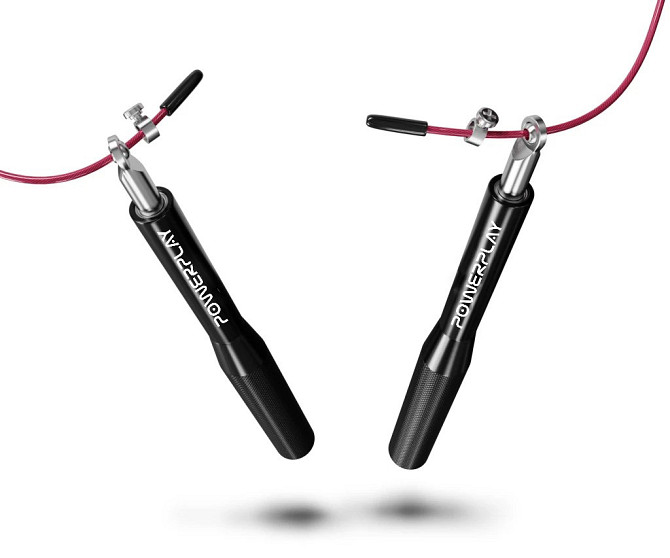 Скакалка швидкісна на підшипниках алюмінієва PowerPlay 4207 Elite Jump Rope Чорна (3m.) Кам'янське - фото 2