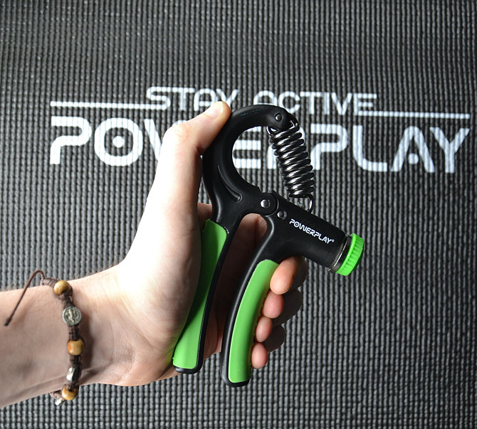 Еспандер кистьовий PowerPlay PP-4323 з регульованим навантаженням 10-40 кг. Strength Grip Чорно-зеле Каменское - изображение 7