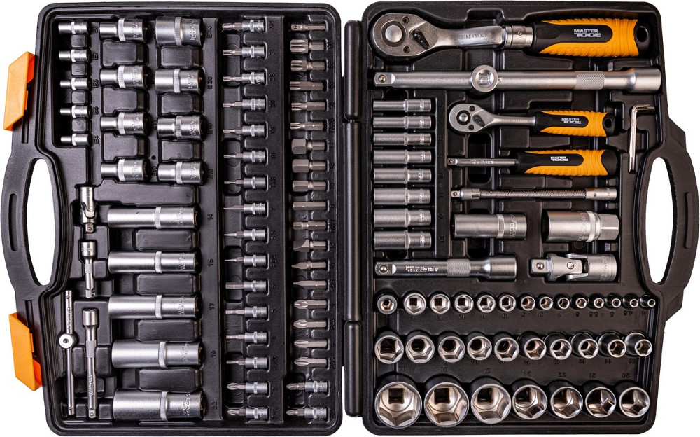 MASTERTOOL Набір інструментів MASTERTOOL PROFI ¼"&½" 111 шт 4-14 мм 10-32 мм CrV50BV30 телескоп Коломия - фото 8