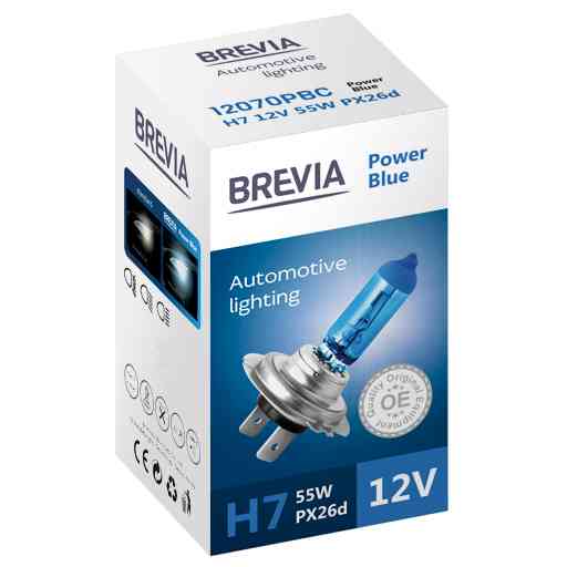 Галогенова лампа Brevia H7 12V 55W PX26d Power Blue CP Львів